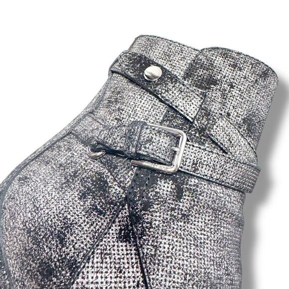 ❌SOLD❌ Jimmy Choo Mitchel 100 Ankle Boot Metallic Washed Dotted Suede Women’s 38 - Picture 7 of 11